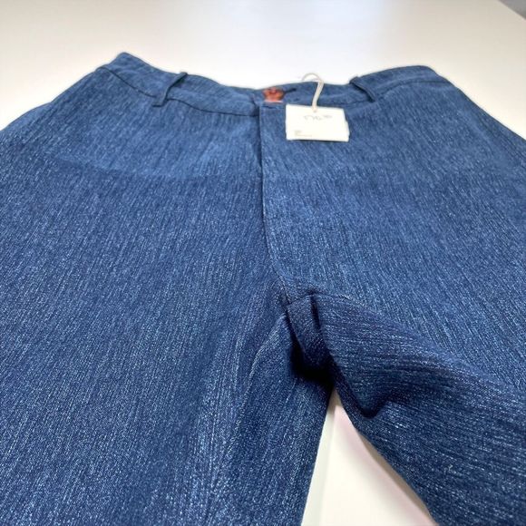 Maria Stanley Luna Pant Wide Leg Crop High Rise Dark Blue Denim 8 NWT - Picture 6 of 9